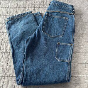Duluth Trading Straight Leg Carpenter Jean Women’s s 10x33 medium wash EUC